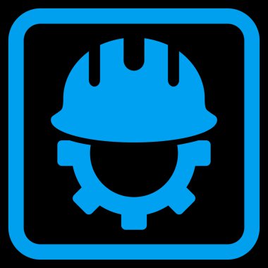 Geliştirme işçisi düz vektör simgesi