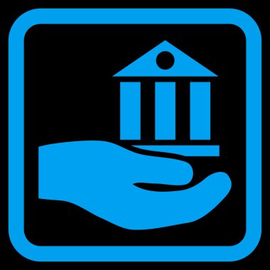 Banka hizmet düz vektör simgesi