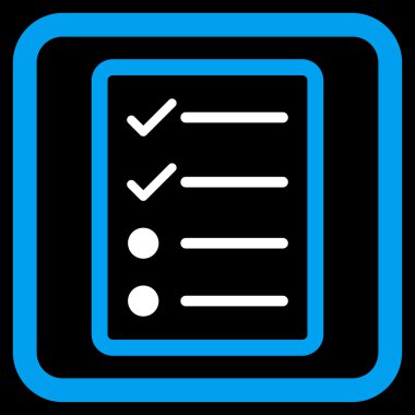 Denetim listesi sayfa düz vektör simgesi