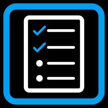 Denetim listesi sayfa düz vektör simgesi