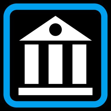 Banka Binası düz vektör simgesi