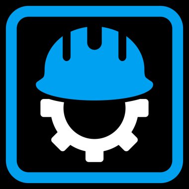 Geliştirme işçisi düz vektör simgesi