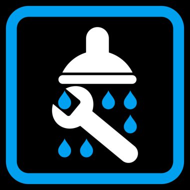 Duş sıhhi tesisat düz vektör simgesi