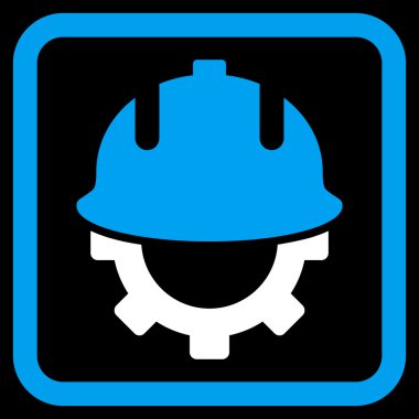 Geliştirme kask düz vektör simgesi