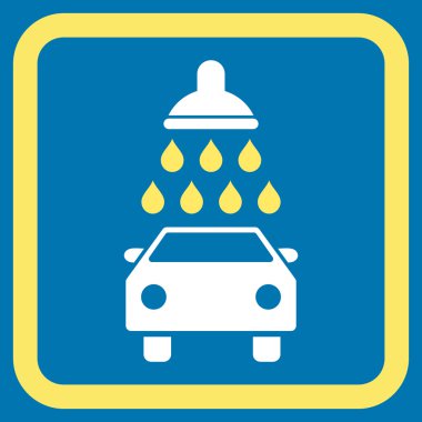 Araba duş düz vektör simgesi