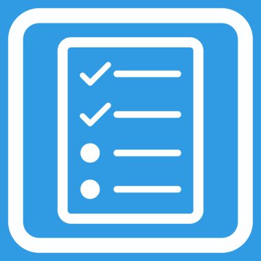 Denetim listesi sayfa düz vektör simgesi