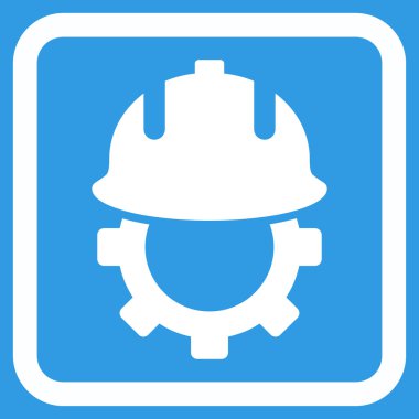 Geliştirme kask düz vektör simgesi