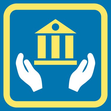 Banka hizmet düz vektör simgesi