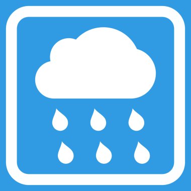 Yağmur bulutu düz vektör simgesi