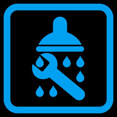 Duş sıhhi tesisat düz vektör simgesi