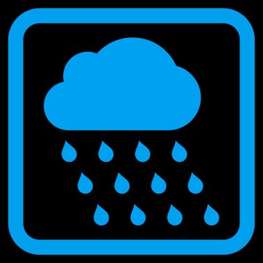 Yağmur bulutu düz vektör simgesi