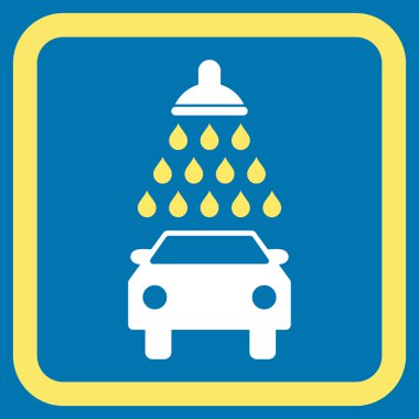 Araba duş düz vektör simgesi