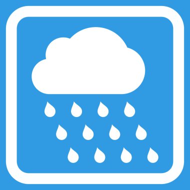 Yağmur bulutu düz vektör simgesi