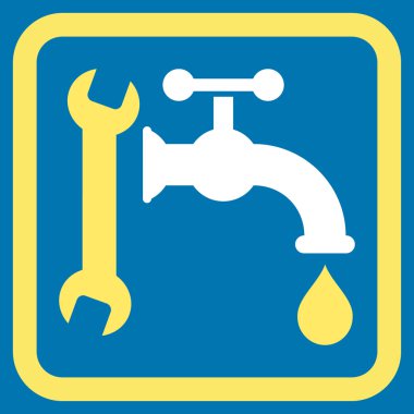 Sıhhi tesisat düz vektör simgesi