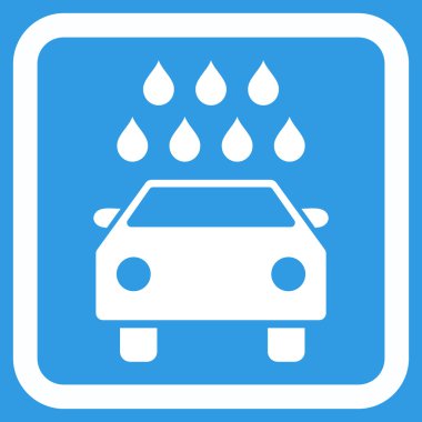 Araba duş düz vektör simgesi