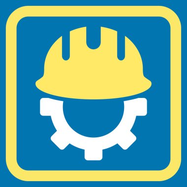 Geliştirme işçisi düz vektör simgesi