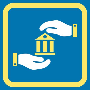 Banka hizmet düz vektör simgesi