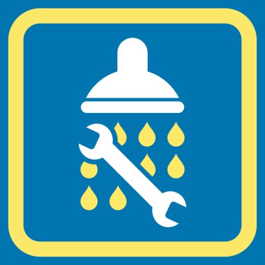 Duş sıhhi tesisat düz vektör simgesi