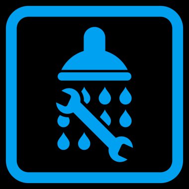 Duş sıhhi tesisat düz vektör simgesi