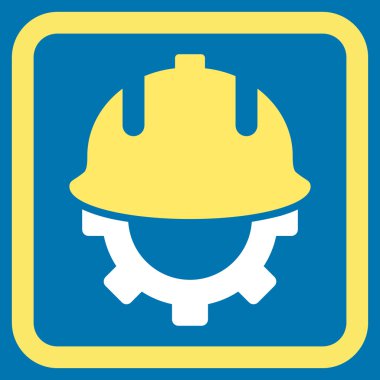 Geliştirme kask düz vektör simgesi