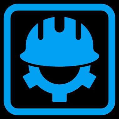 Geliştirme kask düz vektör simgesi