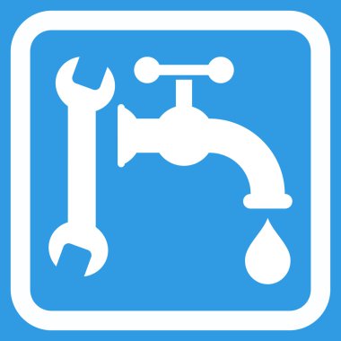 Sıhhi tesisat düz vektör simgesi