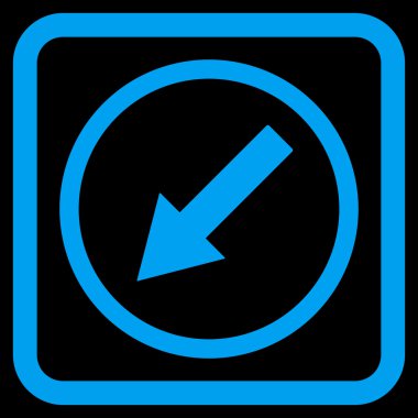 Yuvarlak aşağı sol ok düz vektör simgesi