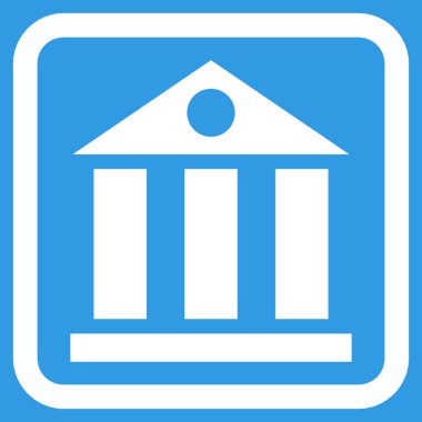 Banka Binası düz vektör simgesi