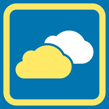 bulutlar düz vektör simgesi