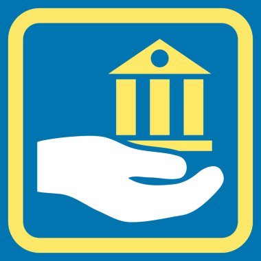 Banka hizmet düz vektör simgesi