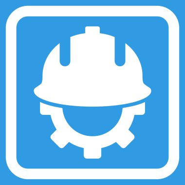 Geliştirme kask düz vektör simgesi