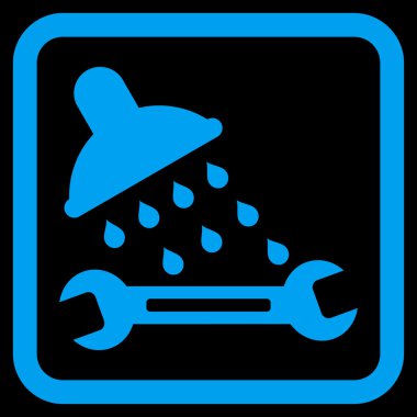 Duş sıhhi tesisat düz vektör simgesi