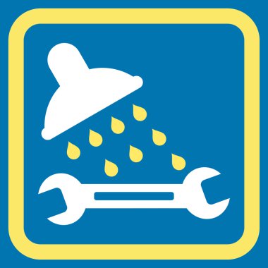 Duş sıhhi tesisat düz vektör simgesi