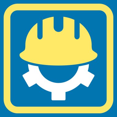 Geliştirme kask düz vektör simgesi