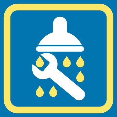 Duş sıhhi tesisat düz vektör simgesi