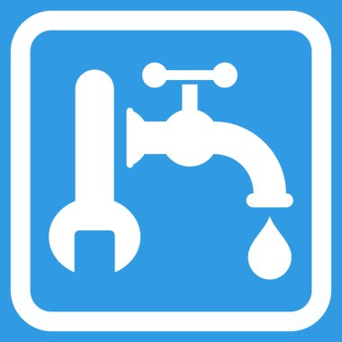 Sıhhi tesisat düz vektör simgesi