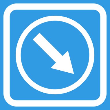 Aşağı doğru yuvarlak ok düz vektör simgesi