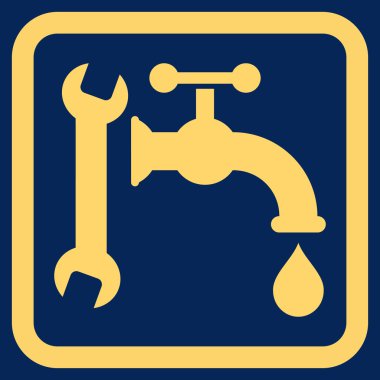 Sıhhi tesisat düz vektör simgesi