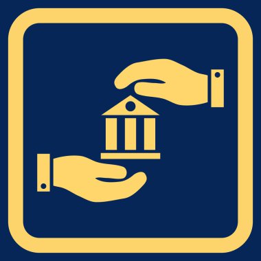 Banka hizmet düz vektör simgesi