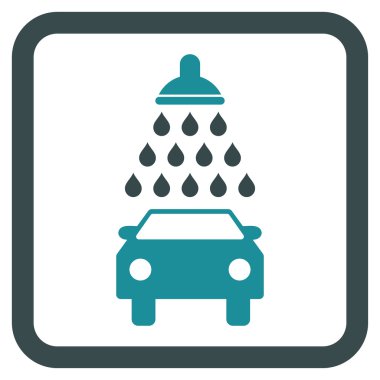 Araba duş düz vektör simgesi