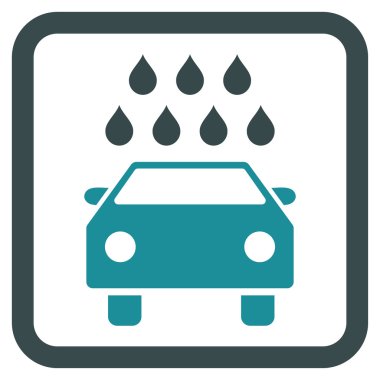 Araba duş düz vektör simgesi