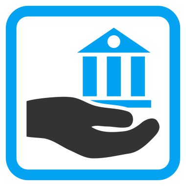 Banka hizmet düz vektör simgesi