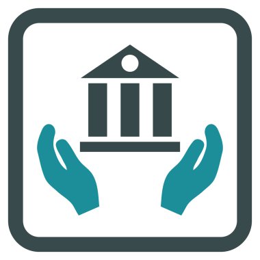 Banka hizmet düz vektör simgesi