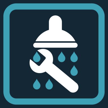 Duş sıhhi tesisat düz vektör simgesi