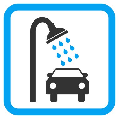 Araba duş düz vektör simgesi