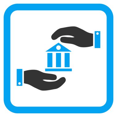 Banka hizmet düz vektör simgesi