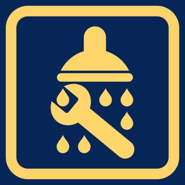 Duş sıhhi tesisat düz vektör simgesi