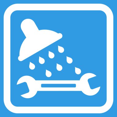 Duş sıhhi tesisat düz vektör simgesi