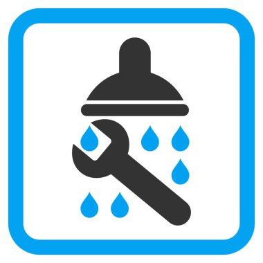 Duş sıhhi tesisat düz vektör simgesi