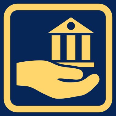 Banka hizmet düz vektör simgesi